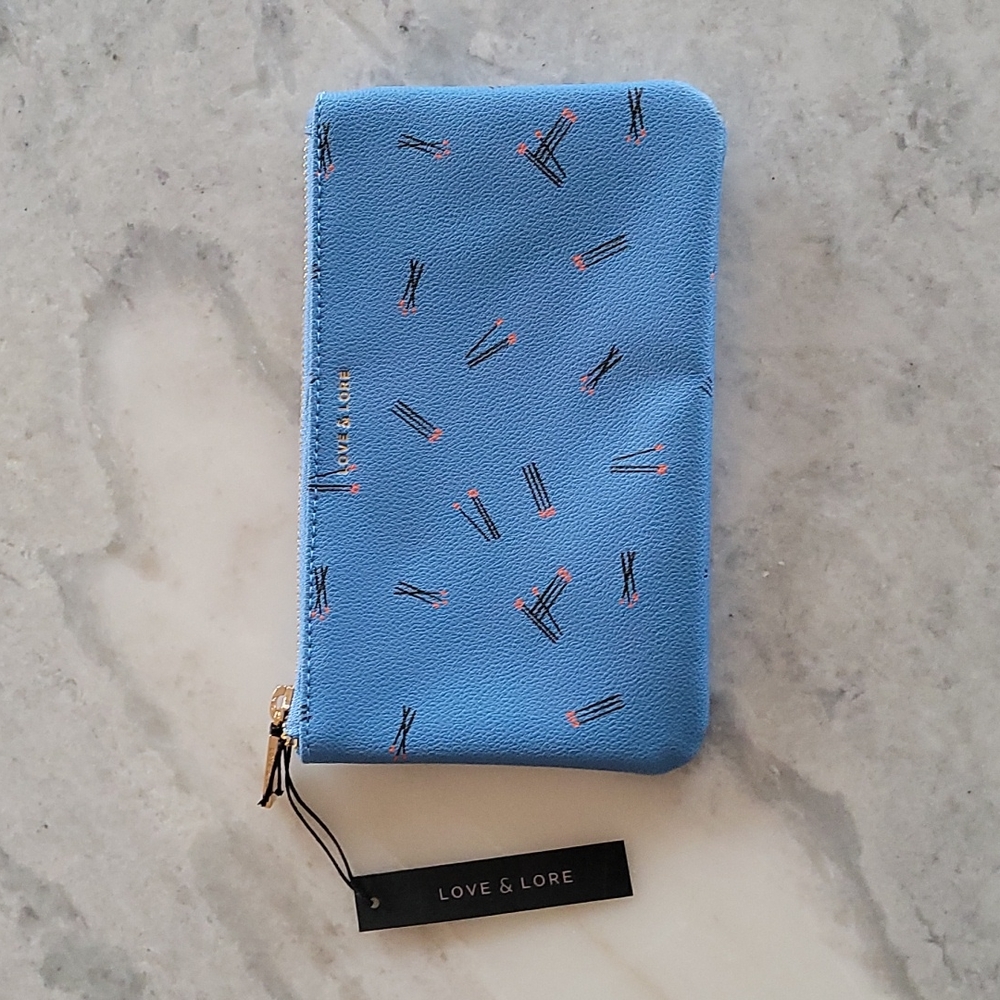 NWT Love & Lore matchstick print pouch